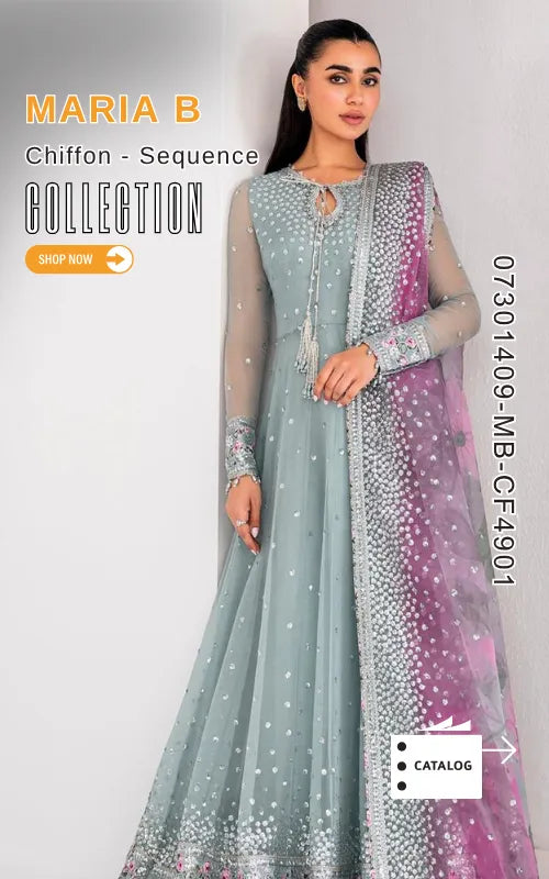 MARIA B ⏐ 07301409-MB-CF4901 ⏐ CHIFFON ⏐ EMBROIDERED