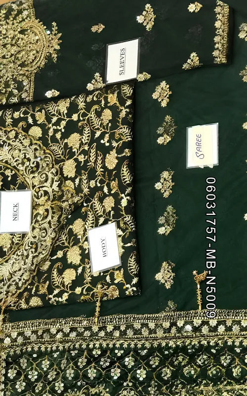 MARIA B ⏐ 06031757-MB-N5009 ⏐ NET FABRIC ⏐ EMBROIDERED ⏐ UNSTITCHED SAREE