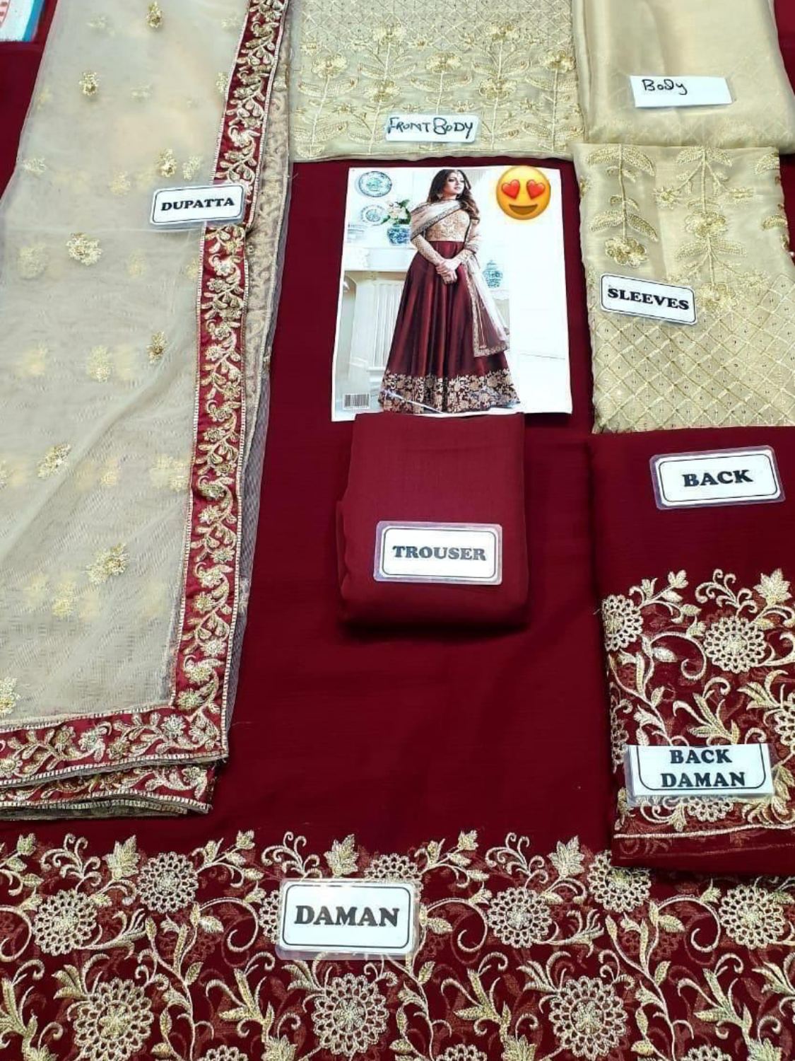 INDIAN CHIFFON MAXI with Net embroidery Dupatta (master replica) Code MD 64