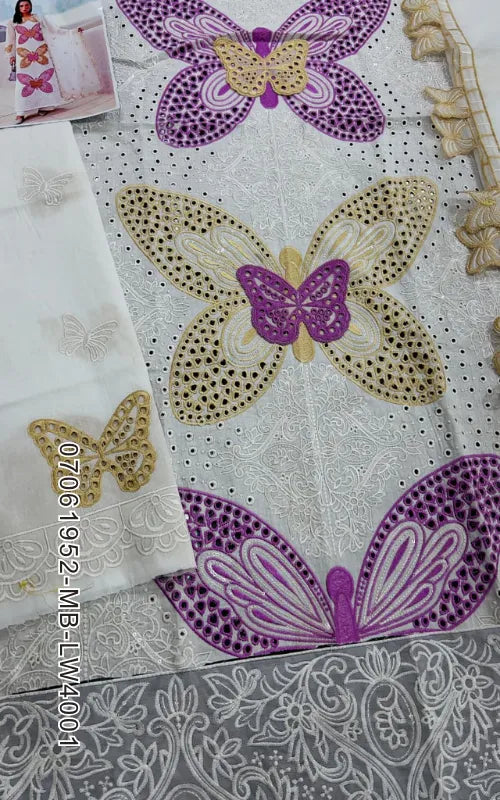 MARIA B ⏐ 07061952-MB-LW4001 ⏐ LAWN FABRIC ⏐ EMBROIDERED