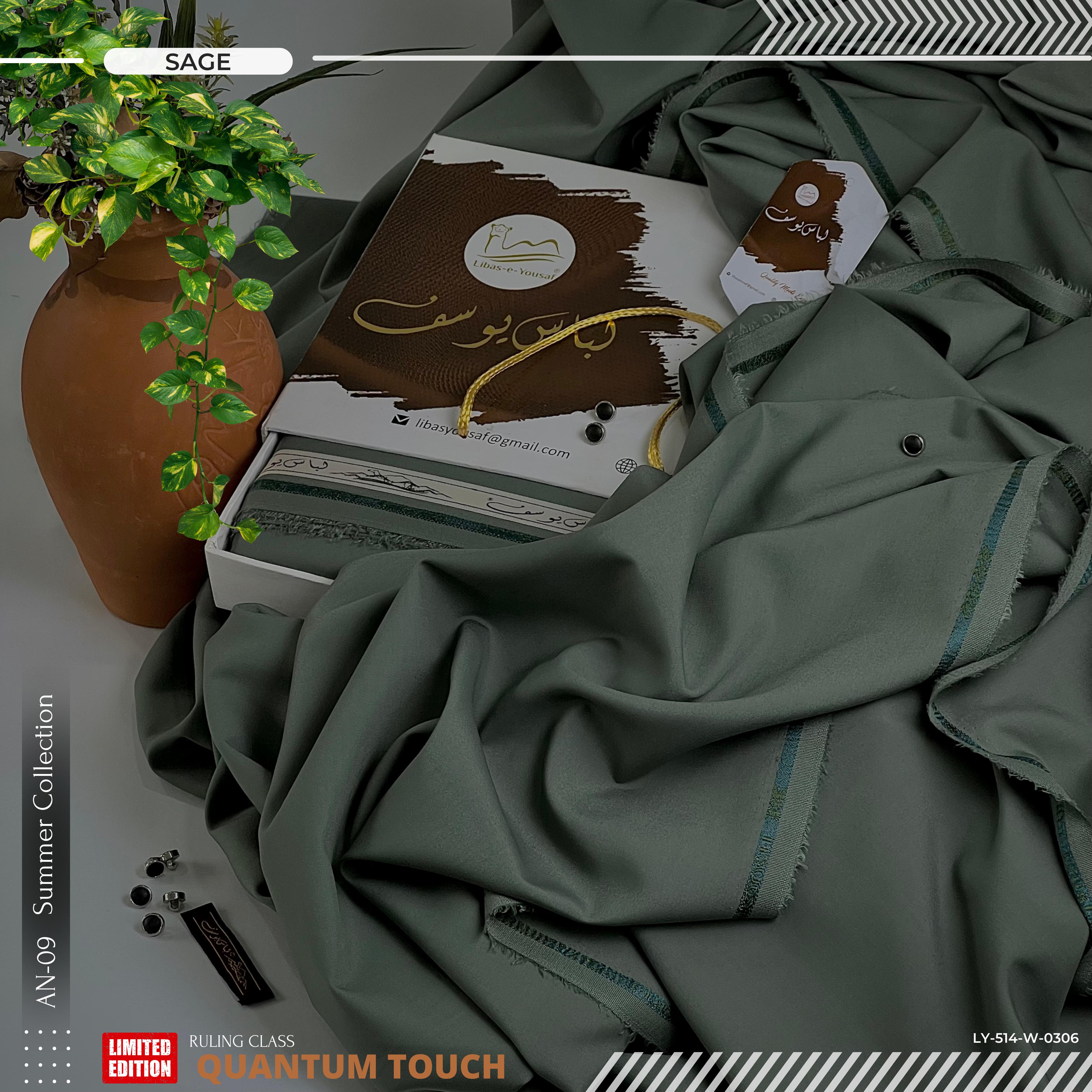 Quantum Touch Wash & Wear ( Unstitched ) ( SAGE )