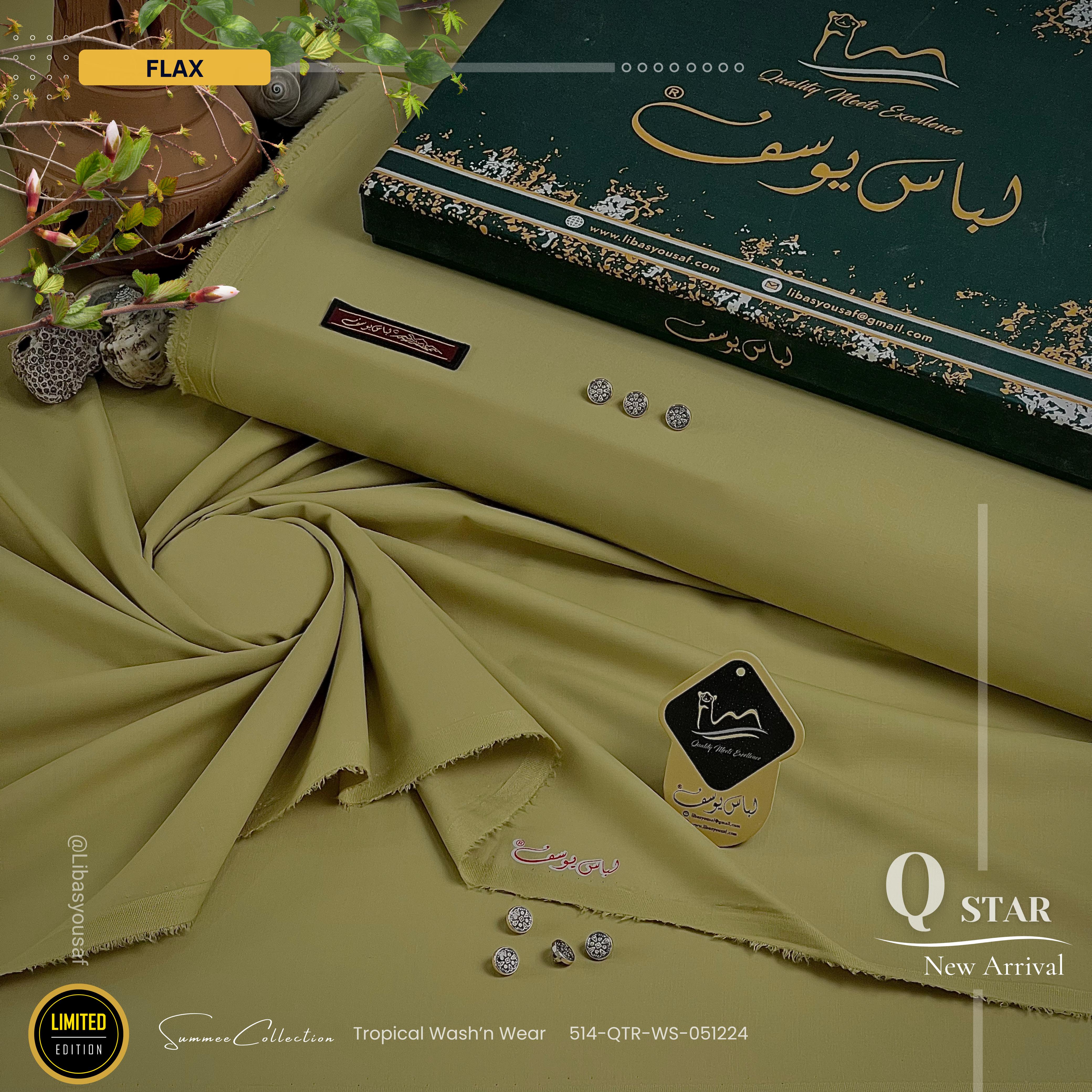 Q Star Wash & Wear Summer ( Unstitched ) ( FLAX )