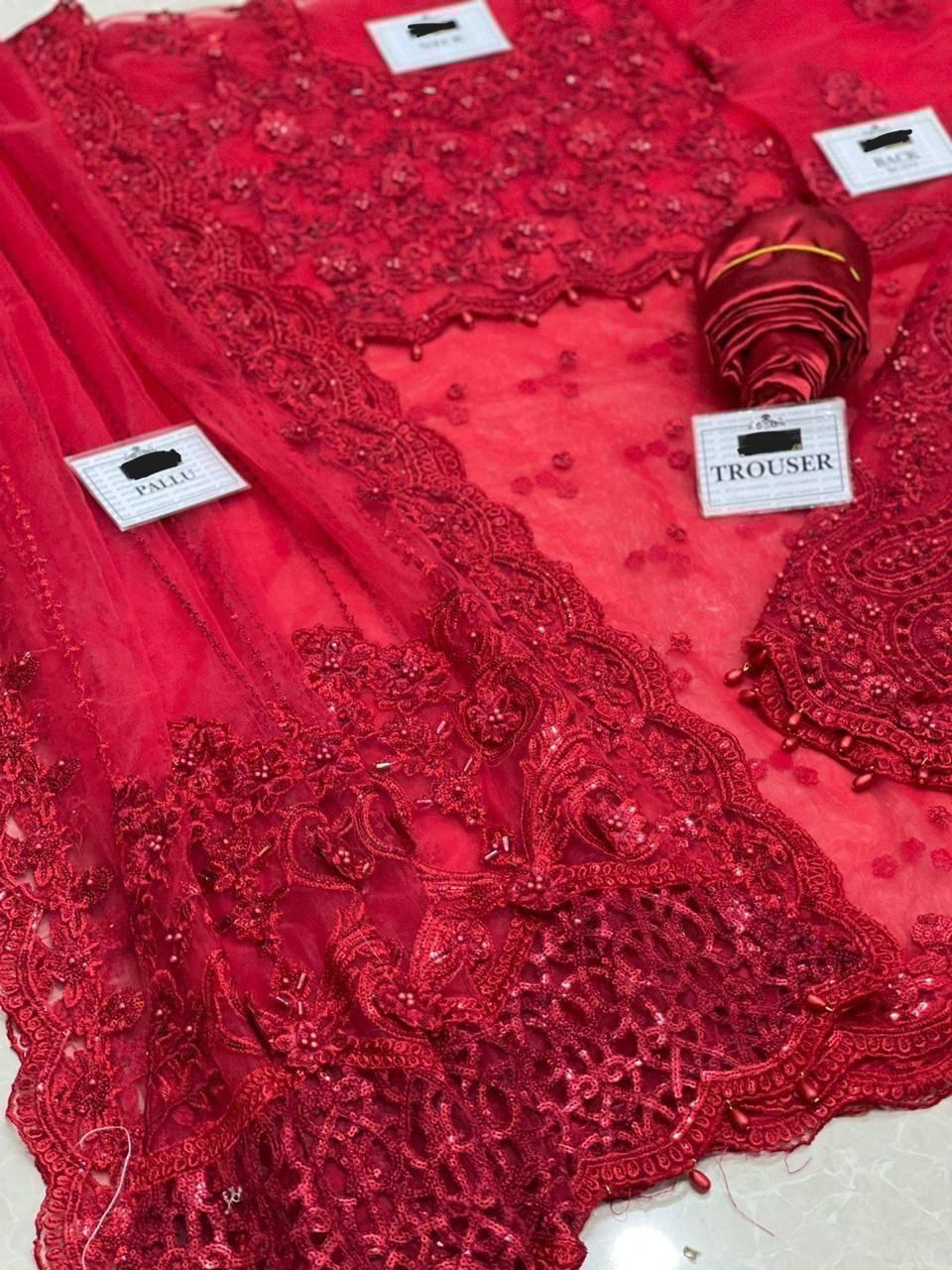 MARIA B ⏐ HEAVY EMBROIDERED ADDA WORK ⏐ SAREE COLLECTION