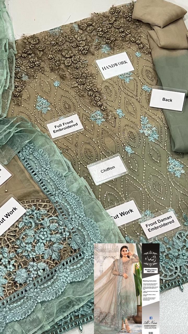 ALNISA ⏐ CHIFFON ⏐ EMBELLISH HAND EMBROIDERED ⏐ SEQUENCE WORK
