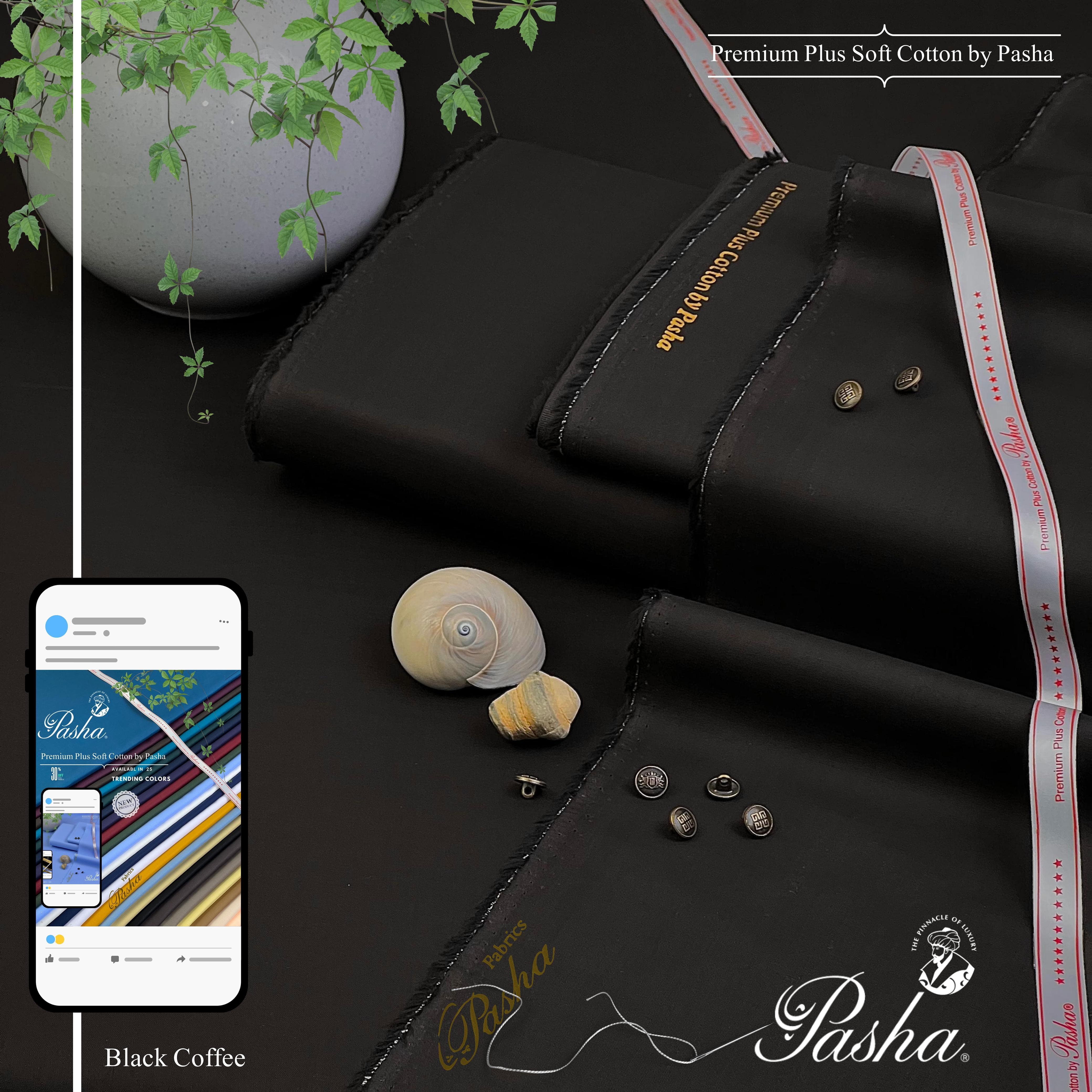PASHA -Premium Plus - Soft Cotton - Black Coffee