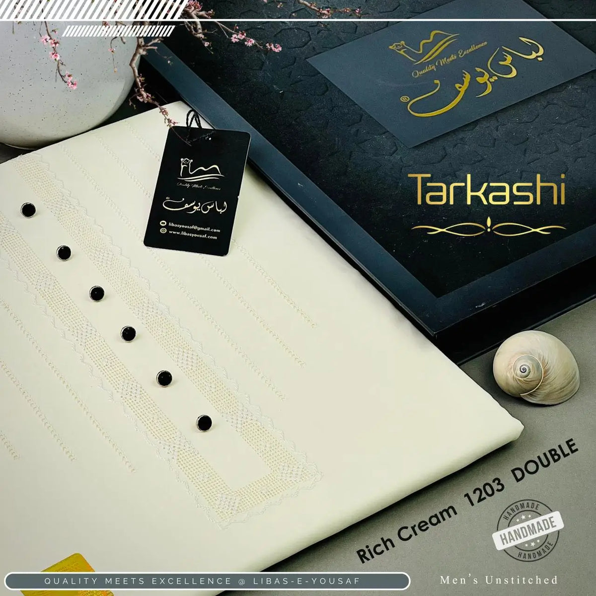 Butter Blend TarKashi | Crafted by Libas e Yousaf | Shade 1203 – Rich Cream