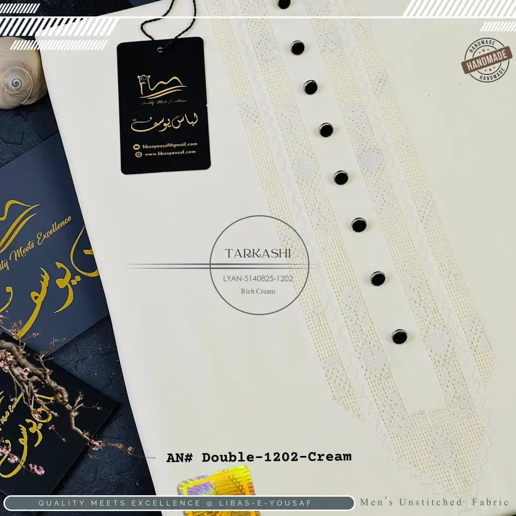 Butter Blend TarKashi | Crafted by Libas e Yousaf | Shade 1202 – Rich Cream