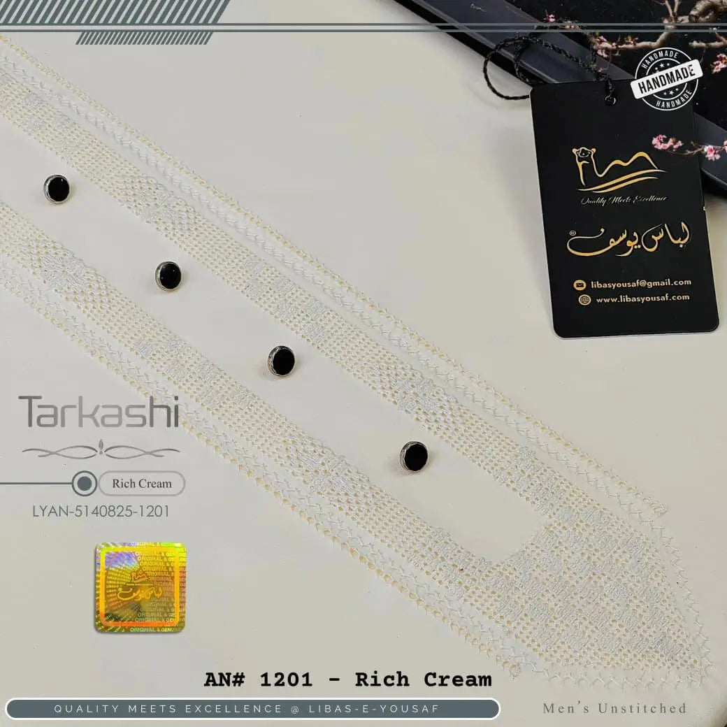 Butter Blend TarKashi | Crafted by Libas e Yousaf | Shade 1201 – Rich Cream