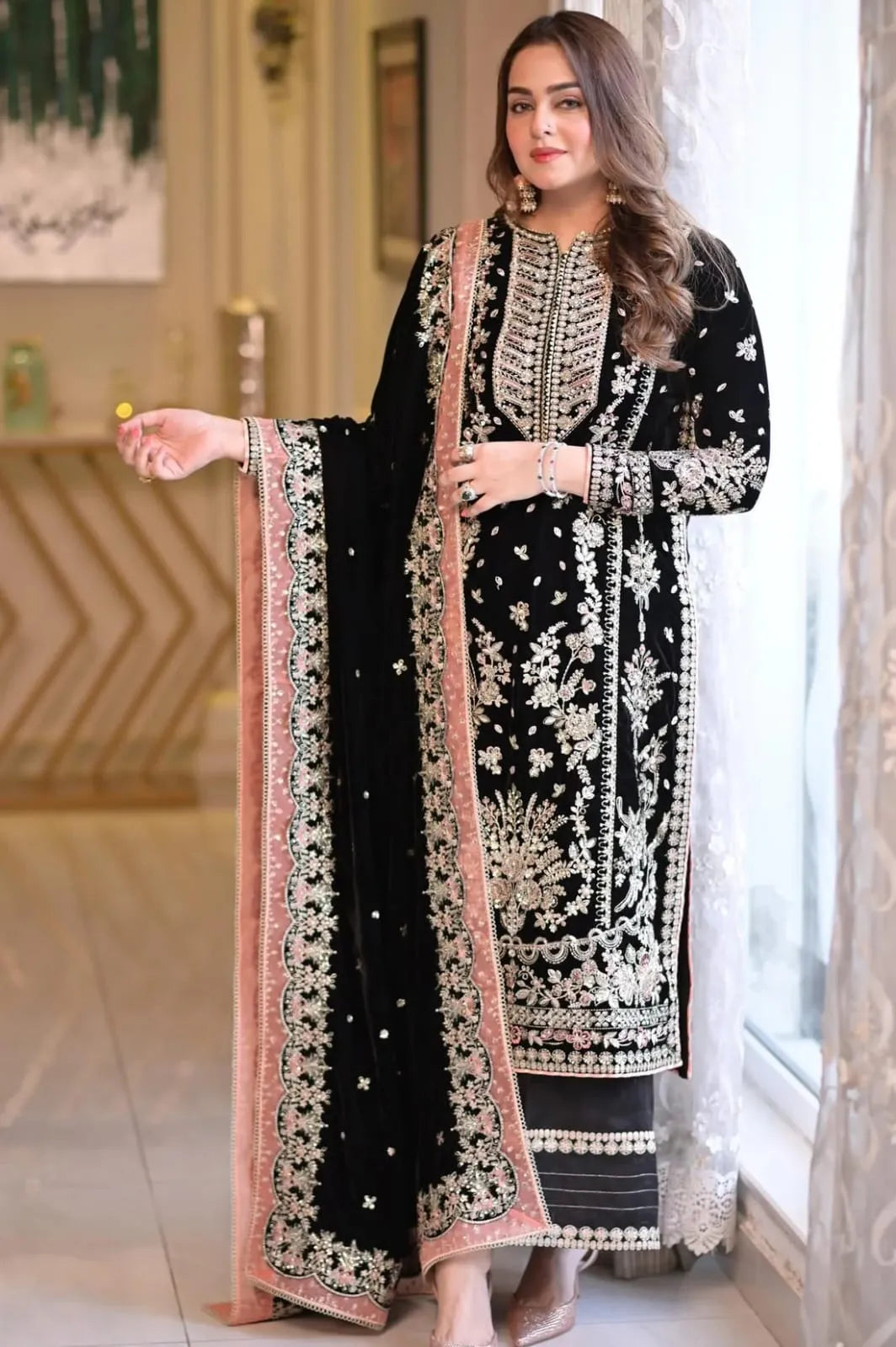Aneela’s Luxury Embroidered Chiffon Wedding Suit