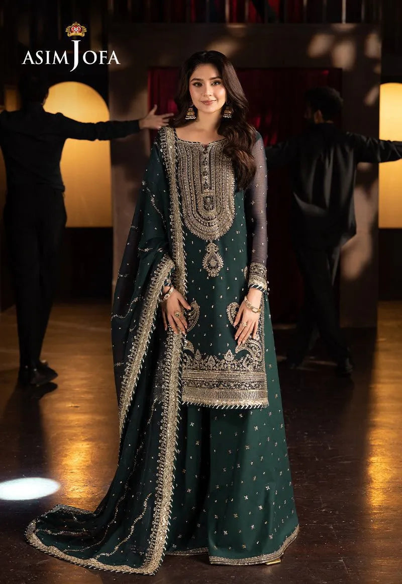 Asim Jofa Chiffon Suit – New Colour (Unstitched, Premium Version)