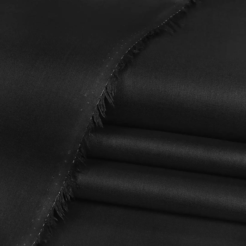 BRANDED COTTON UNSTITCHED FABRIC JET BLACK