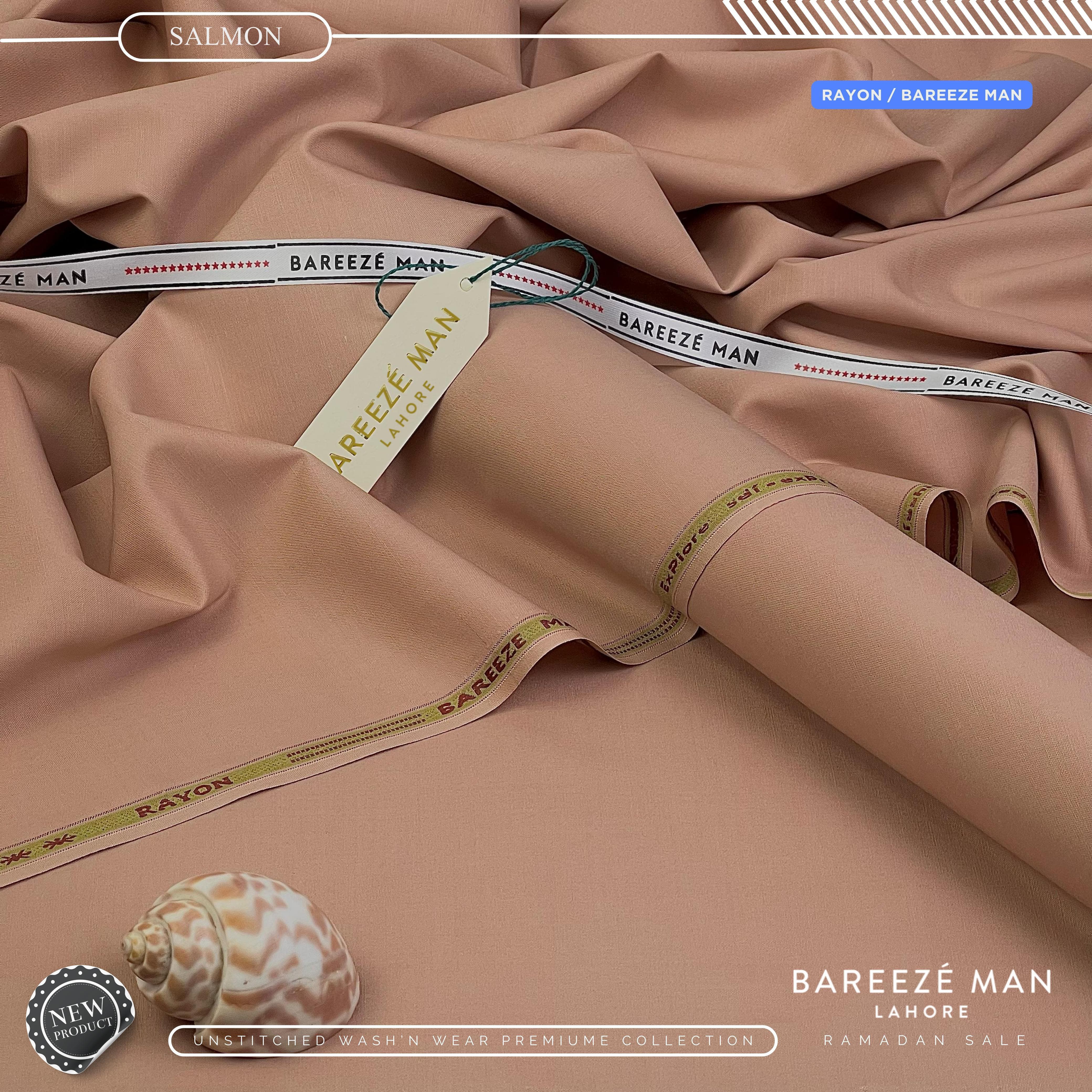 BAREEZE' MAN - Premium Rayon Wash'n Wear (Summer Collection) - Salmon