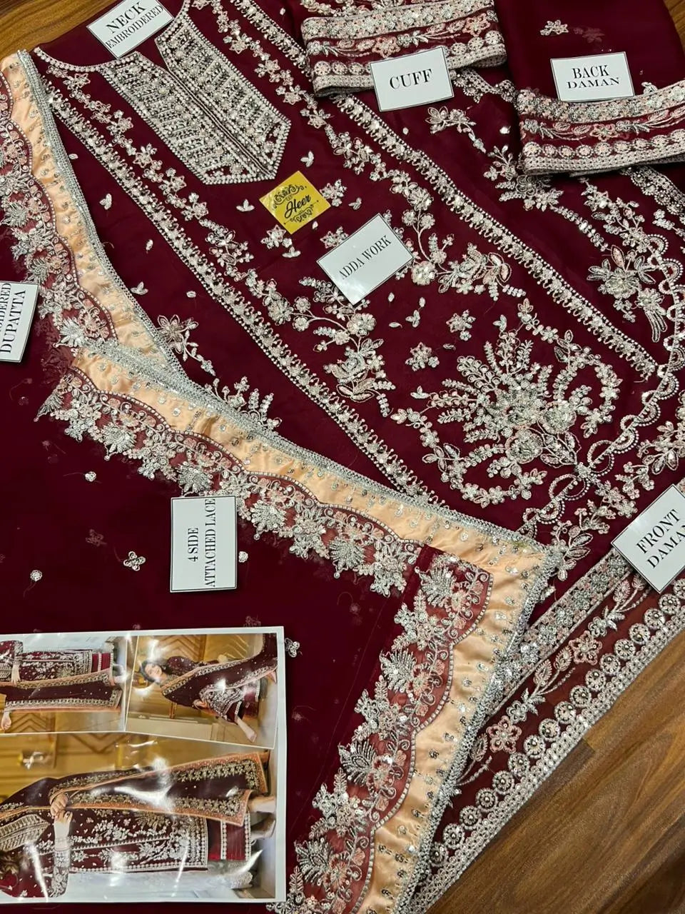 Aneela’s Luxury Embroidered Chiffon Wedding Suit