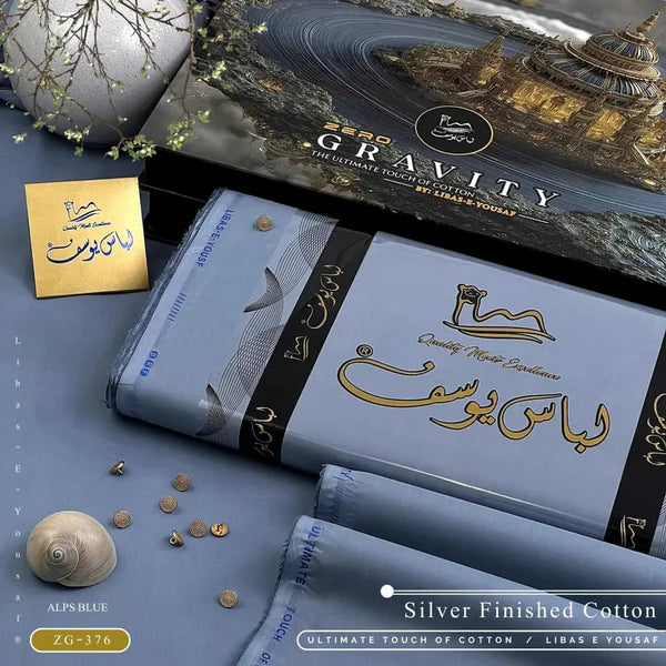 ZERO GRAVITY COTTON | Luxury Summer Unstitched Collection | Alps Blue