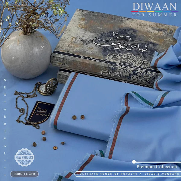 DIWAAN | Crafted by Libas e Yousaf | Wash & Wear | Summer | Cornflower