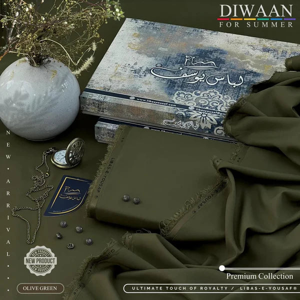 DIWAAN | Crafted by Libas e Yousaf | Wash & Wear | Summer | Olive Green