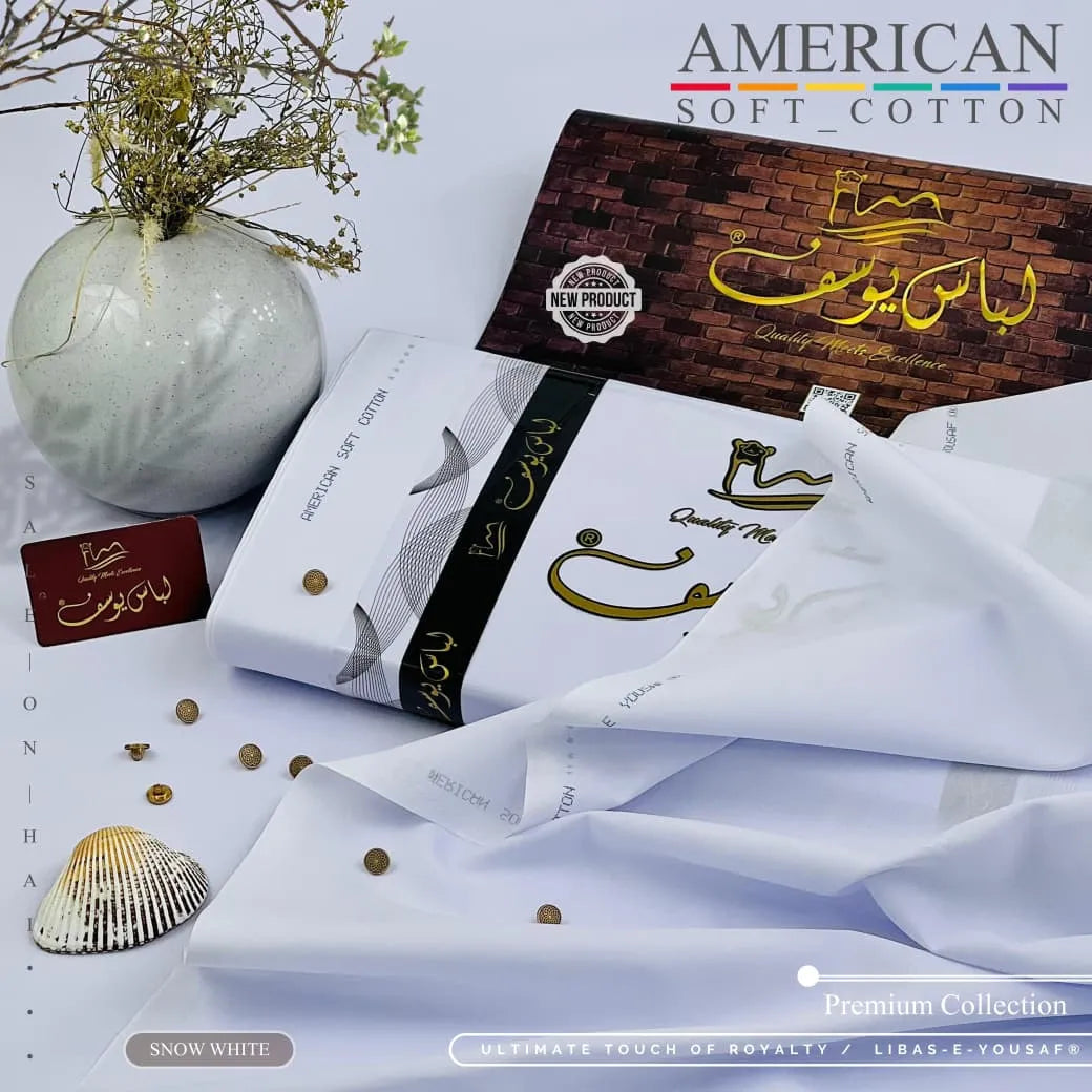 AMERICAN SOFT COTTON | UNSTITCHED | SNOW WHITE
