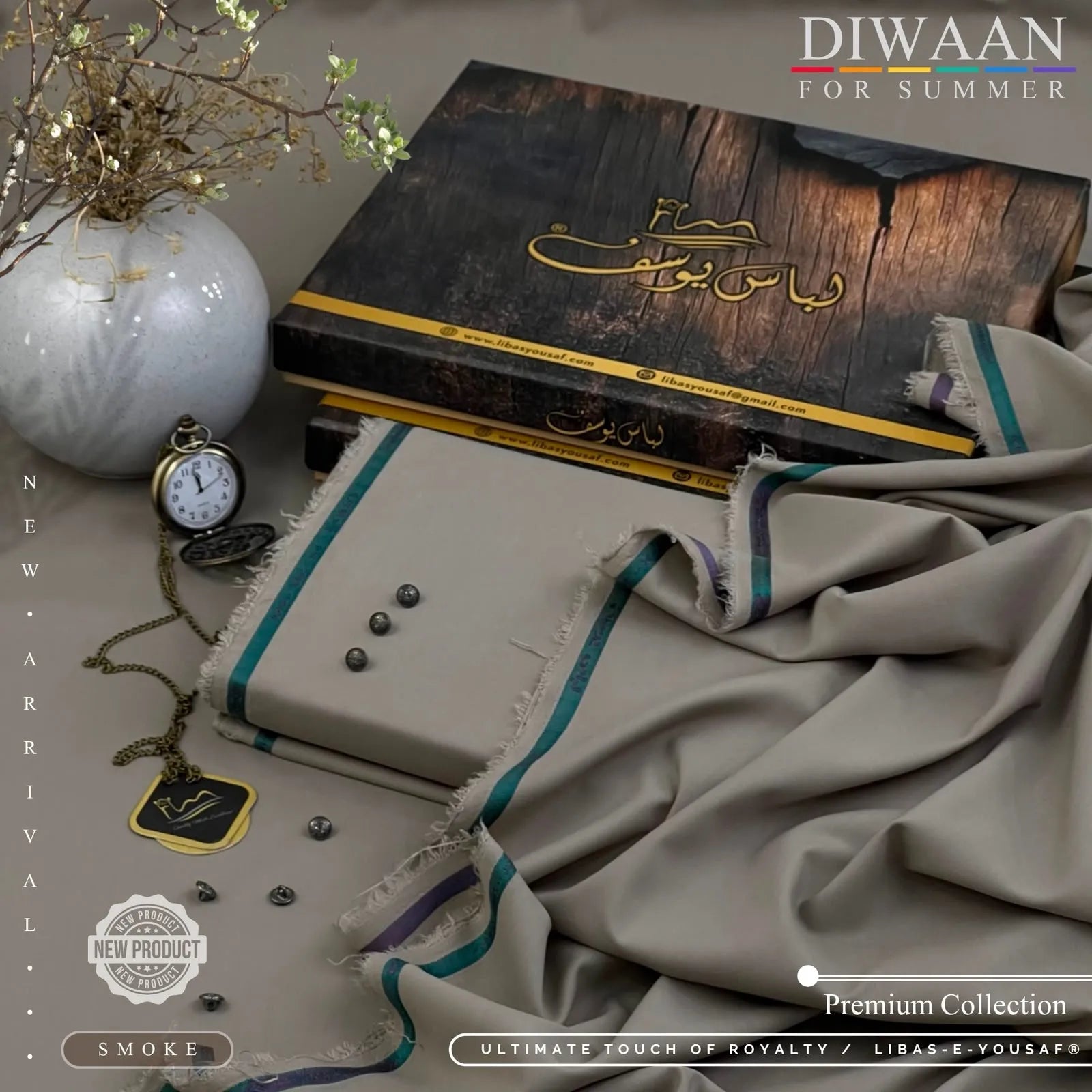DIWAAN | Crafted by Libas e Yousaf | Wash & Wear | Summer | Smoke