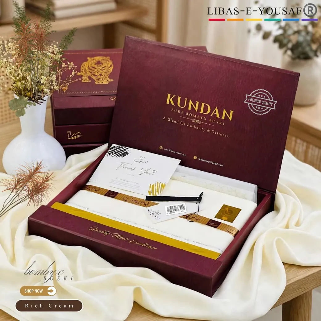 Kundan pure Bombyx Boski - ( Silk Less ) Rich Cream