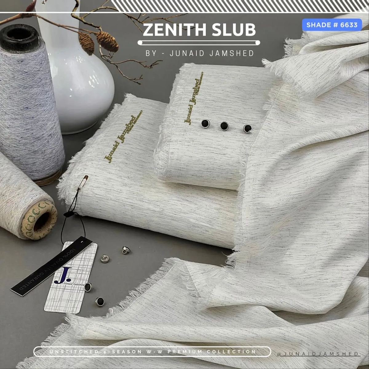 Zenith Slub Wash'n Wear | J. by Junaid Jamshed | 4-Season | Shade # 6633