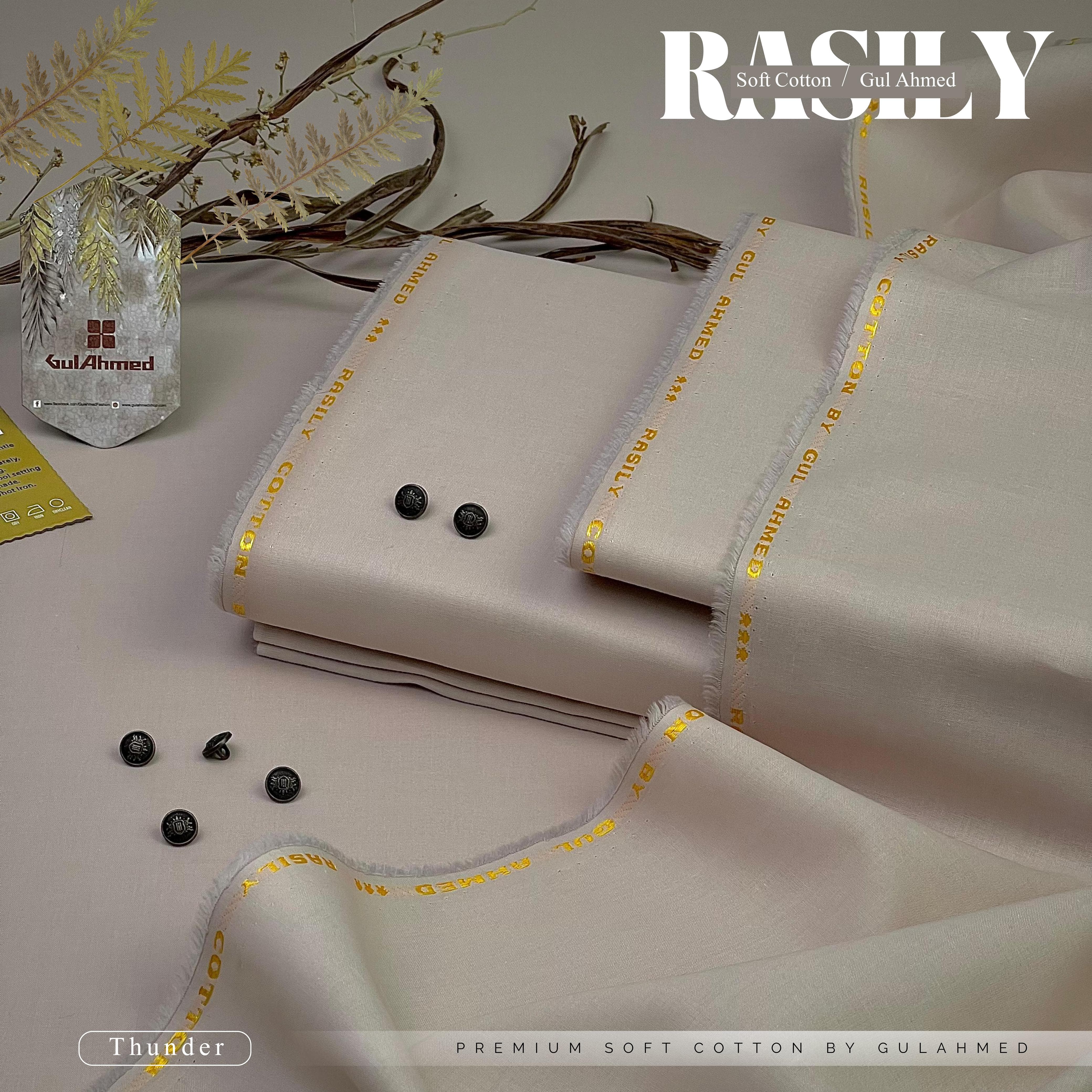 RASILY GUL AHMAD Soft CottonUnstitched(Thunder)