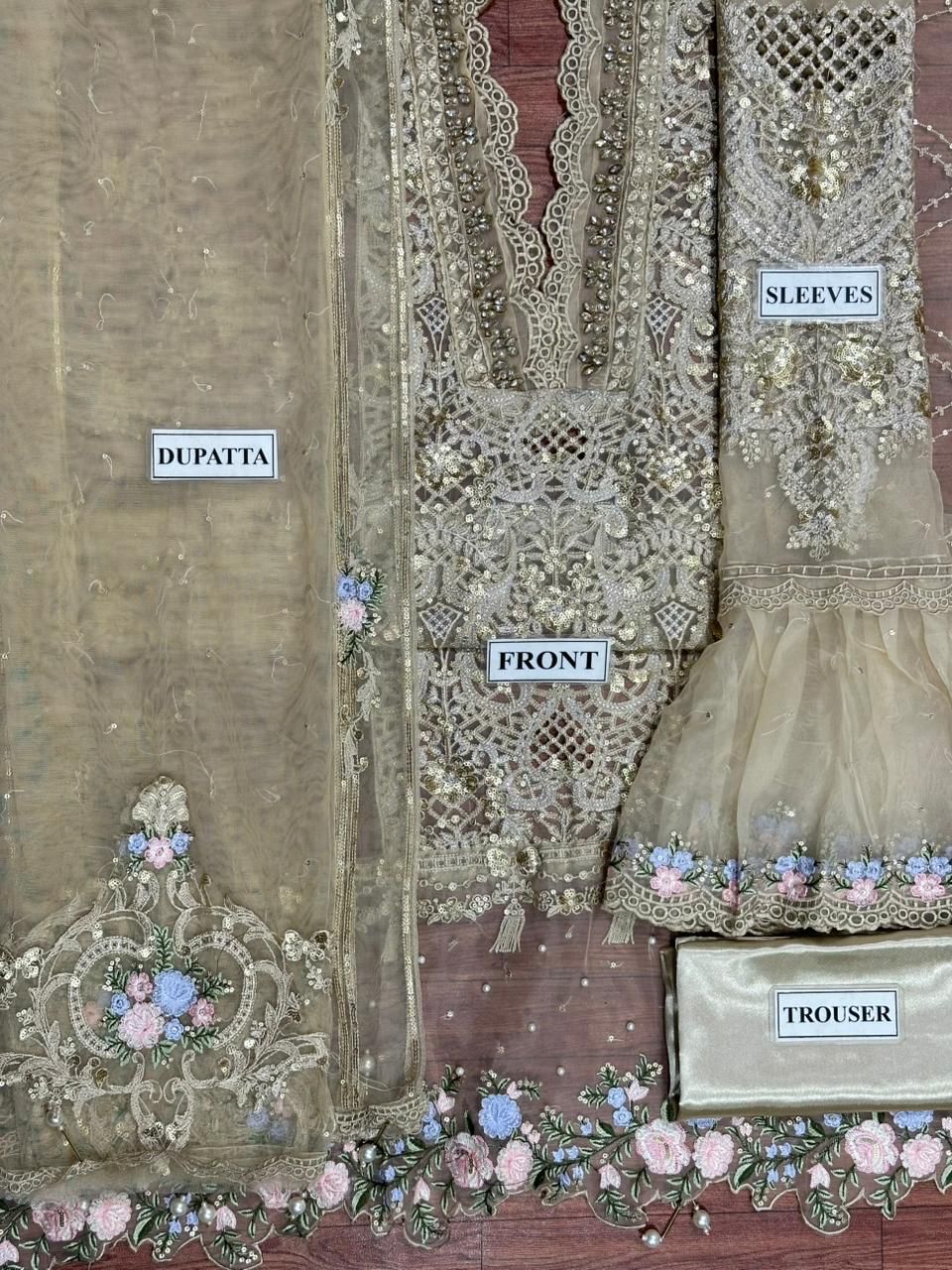 MARIA B EBROIDED Unstithced Ladies Fancy Dress