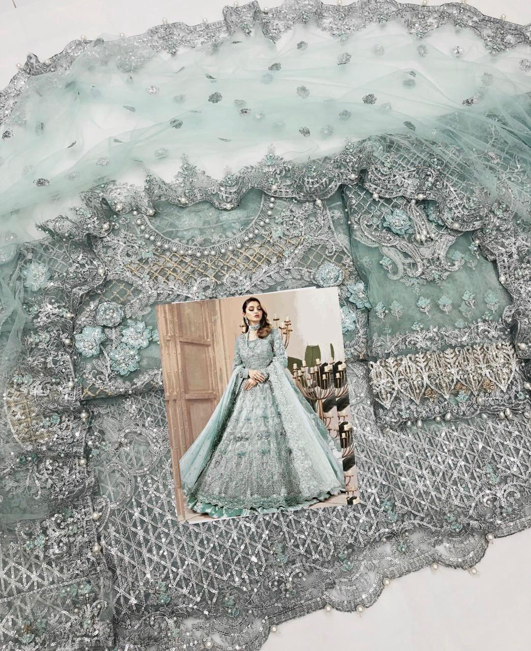 MARIA B bridal maxi long frock we