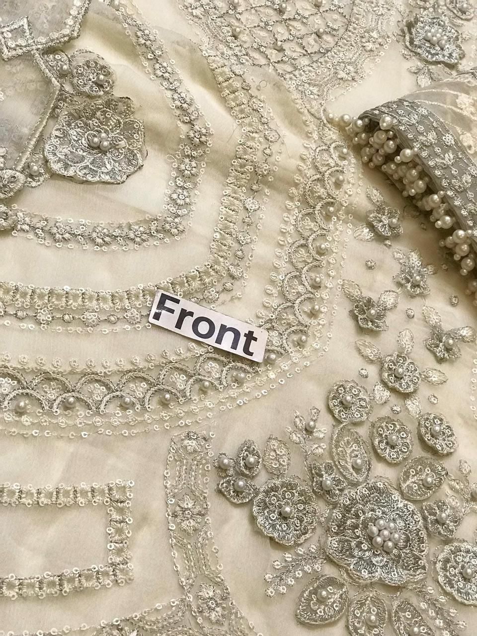 MARIA B EBROIDED Unstithced Ladies Fancy Dress