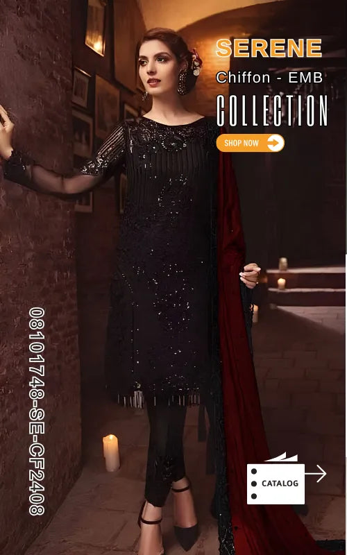 SERENE ⏐ 08101748-SE-CF2408 ⏐ CHIFFON ⏐ EMBROIDERED