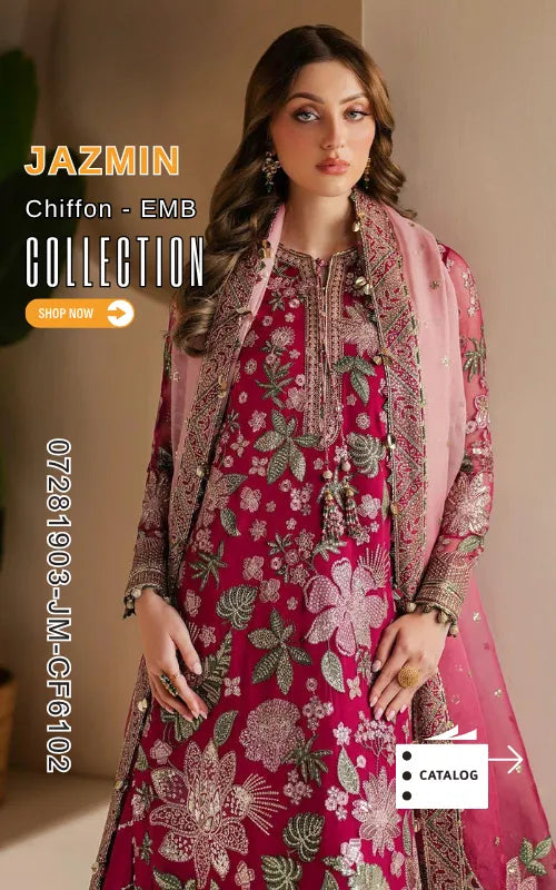 JAZMIN ⏐ 07281903-JM-CF6102 ⏐ CHIFFON ⏐ EMBROIDERED