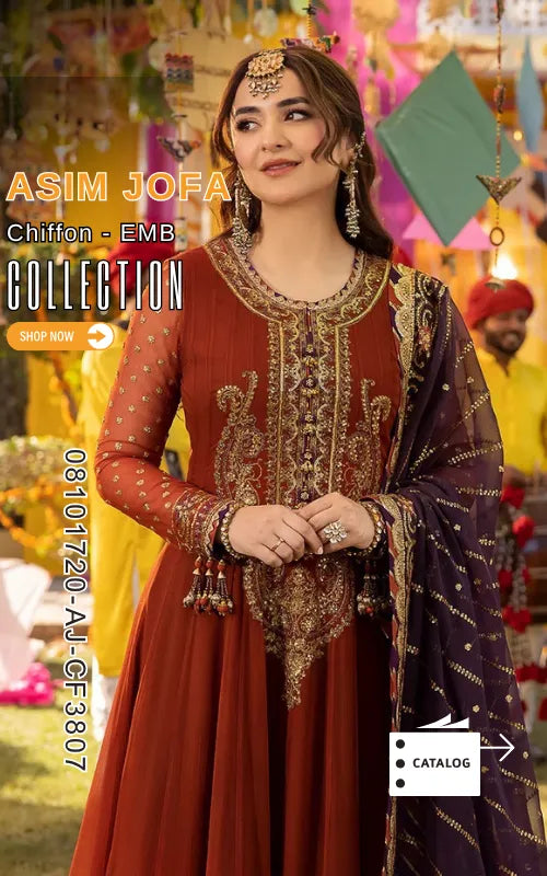 ASIM JOFA ⏐ 08101720-AJ-CF3807 ⏐ CHIFFON ⏐ EMBROIDERED
