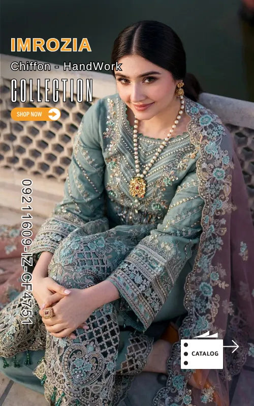IMROZIA ⏐ 09211609-IZ-CF4751 ⏐ CHIFFON ⏐ HAND WORK