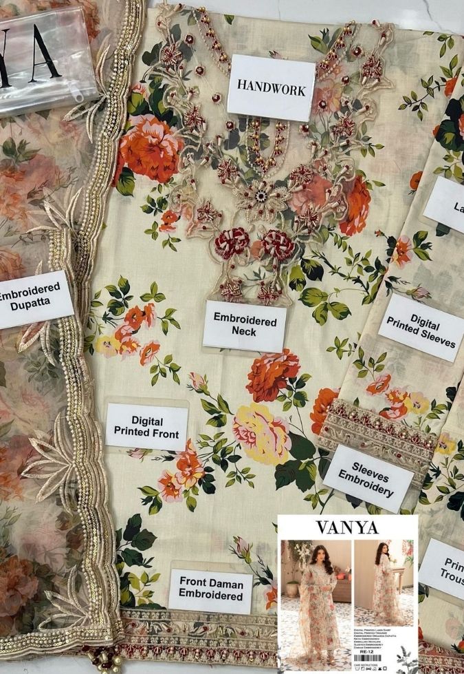 VANYA LAwn & Organza RE-12