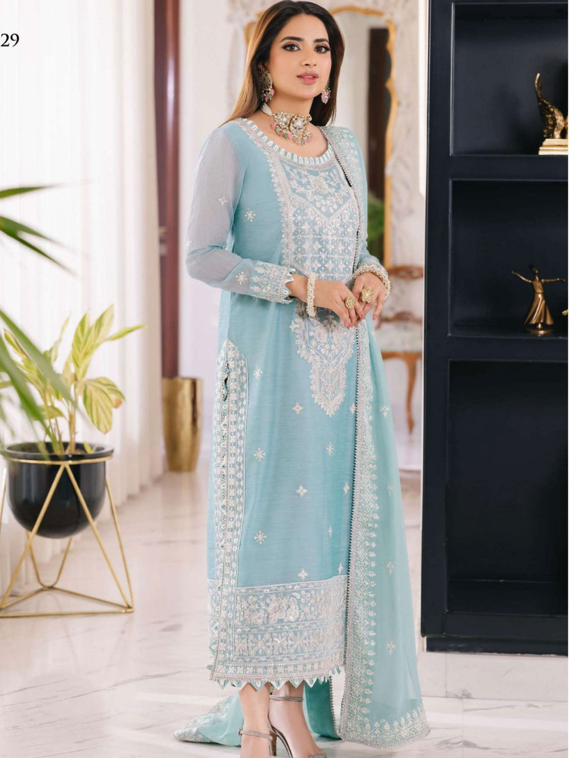 ASIM JOFA  CHIFFON Suit With MALAI Trouser