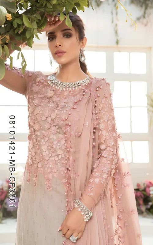 MARIA B ⏐ 08101421-MB-CF3801 ⏐ CHIFFON ⏐ EMBROIDERED