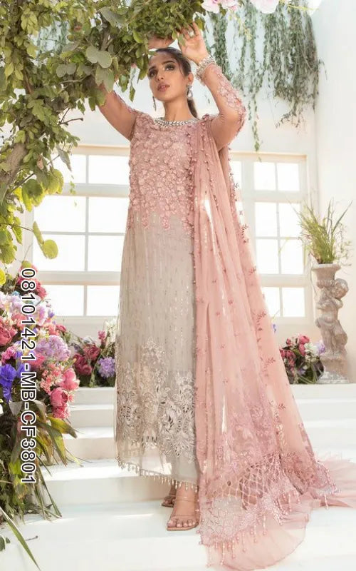 MARIA B ⏐ 08101421-MB-CF3801 ⏐ CHIFFON ⏐ EMBROIDERED