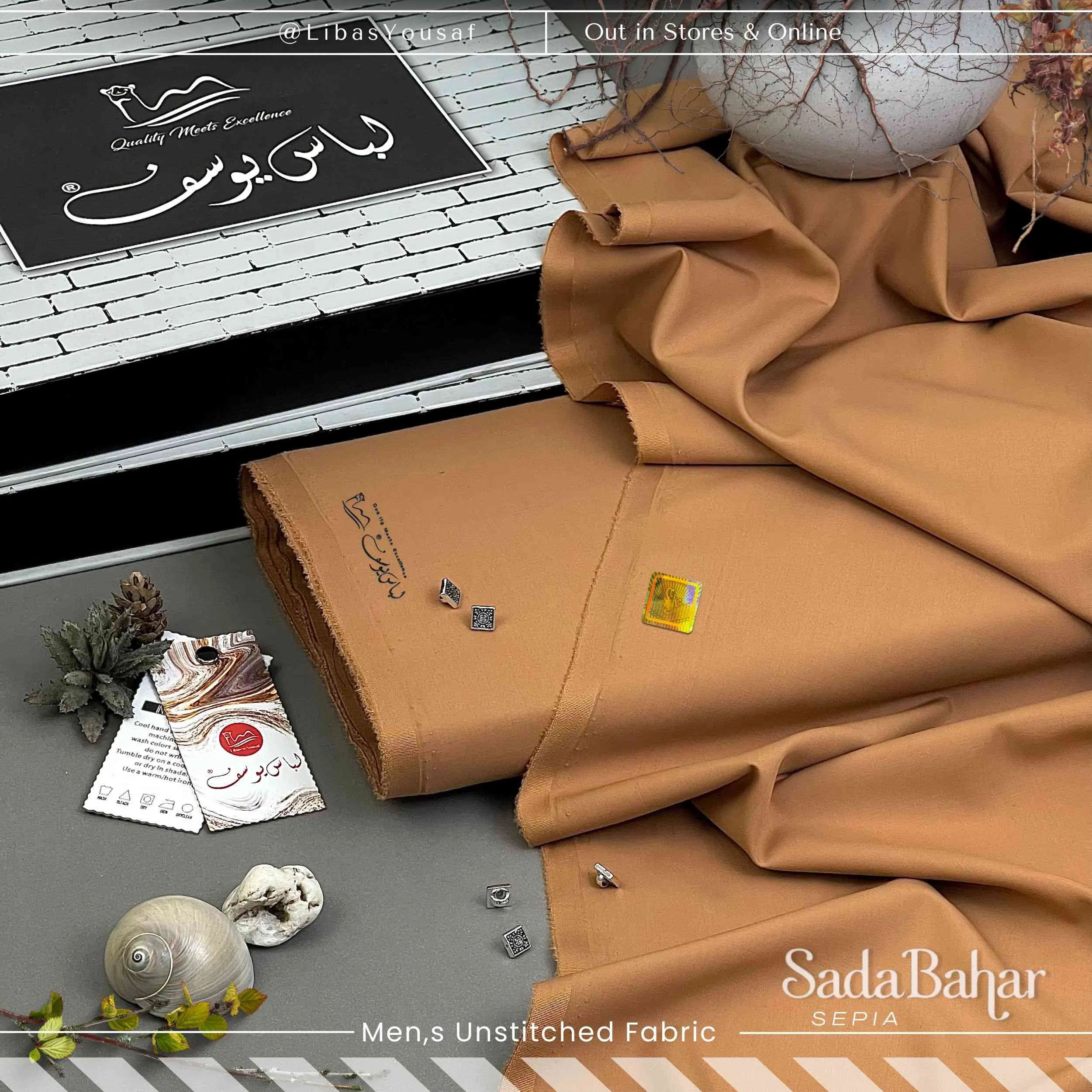 SADA BAHAR | Crafted by Libas e Yousaf | Wash & Wear | Four Season | Sepia