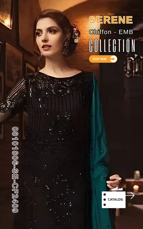 SERENE ⏐ 08101806-SE-CF2409 ⏐ CHIFFON ⏐ EMBROIDERED