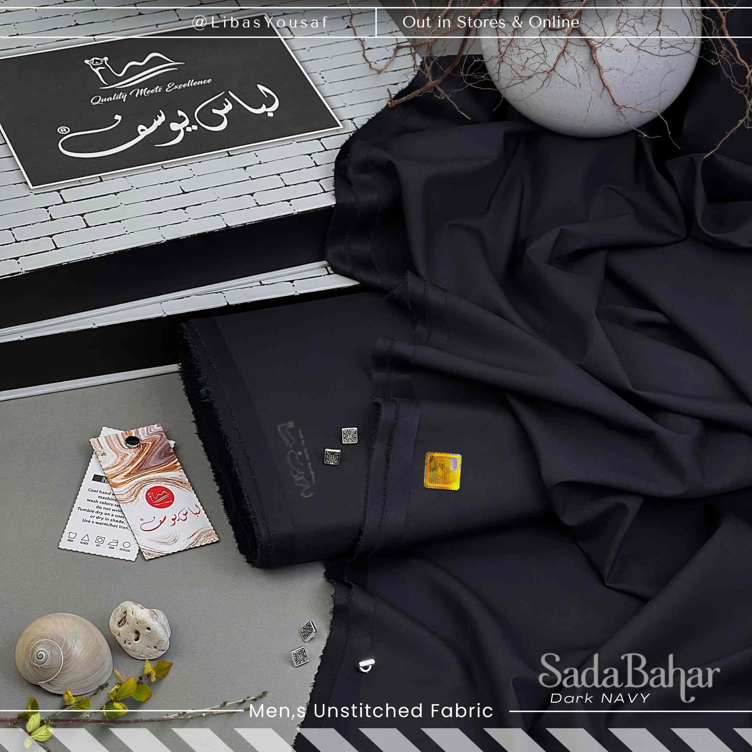 SADA BAHAR | Crafted by Libas e Yousaf | Wash & Wear | Four Season | Dark Navy