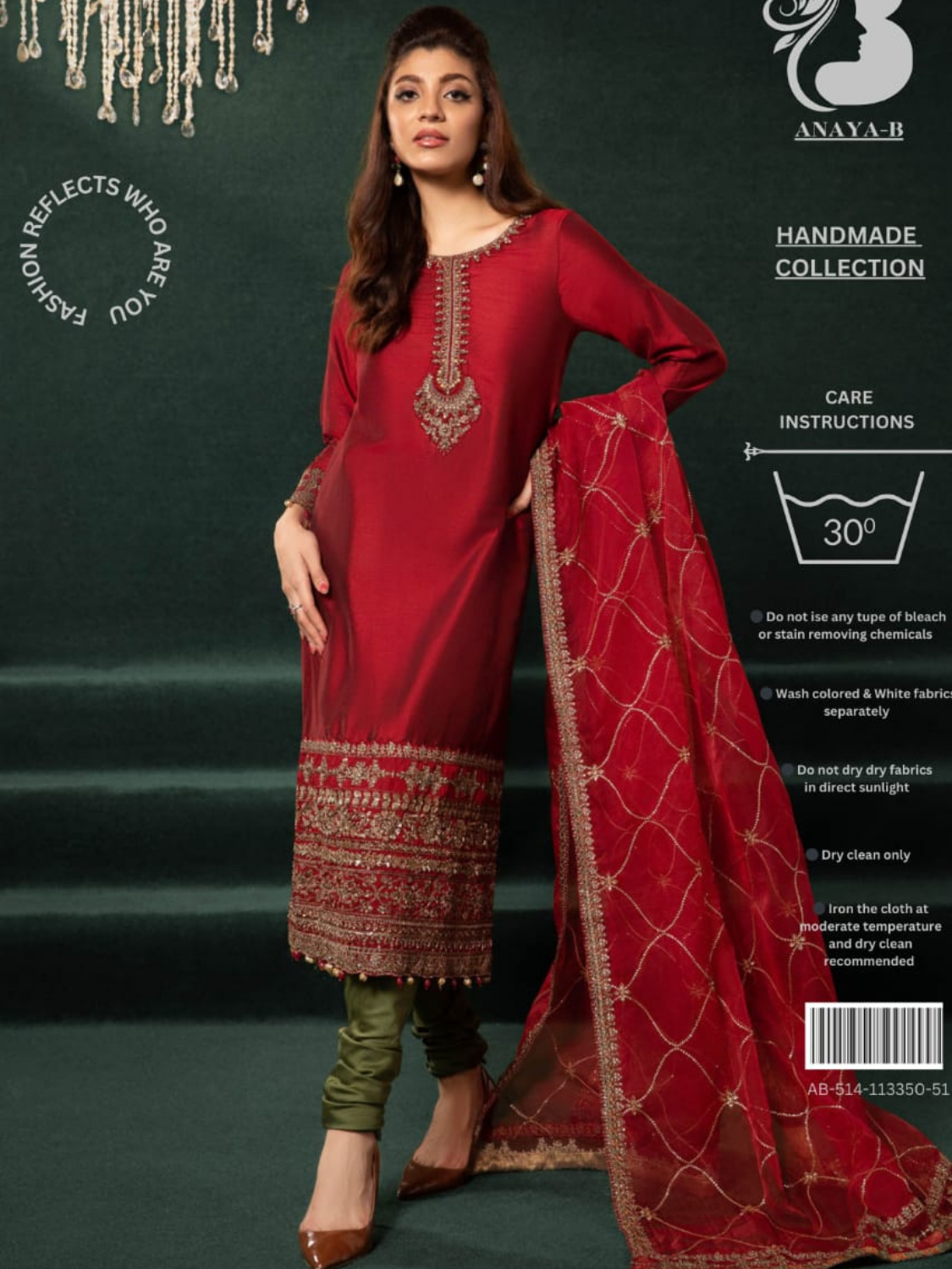 ANAYA-B Heavy Embroidered WITH HANDWORK & TUSSELES