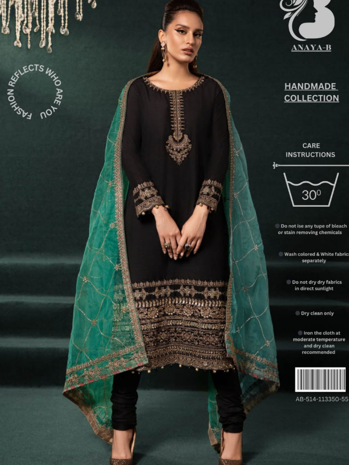 ANAYA-B Heavy Embroidered WITH HANDWORK & TUSSELES