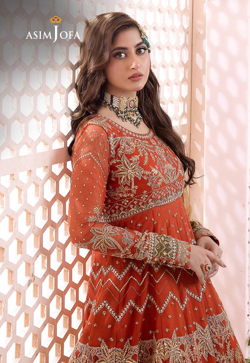 Brand Asim Jofa Complete chiffon frock with satin silk trouser