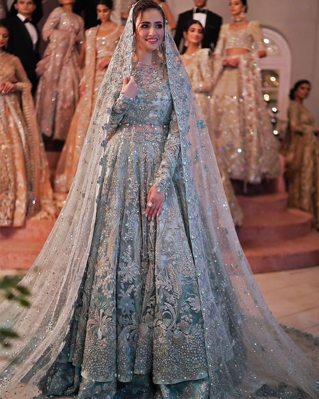 ZAINAB CHOTTANI Heavy Embroidered  With Stone, MIRROR WORK & HANDWORK