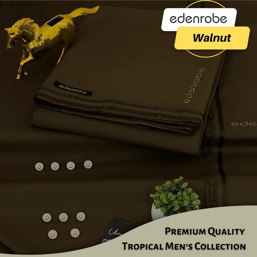 EDENROBE ( WALNUT ) MEN Unstitched Wash & Wear