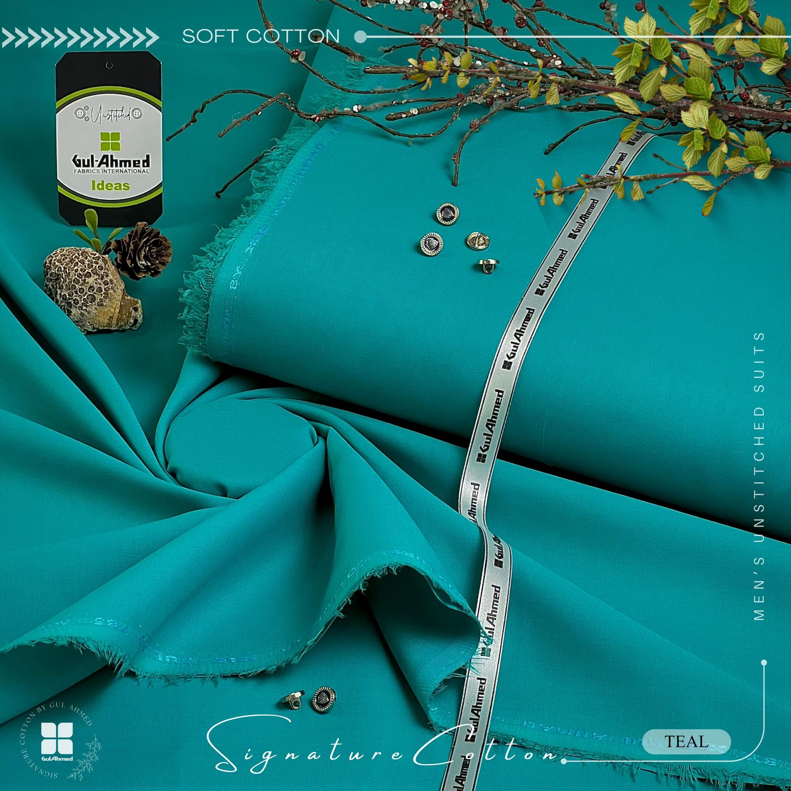 SOFT COTTON | SIGNATURE COTTON BY GUL AHMAD | TEAL