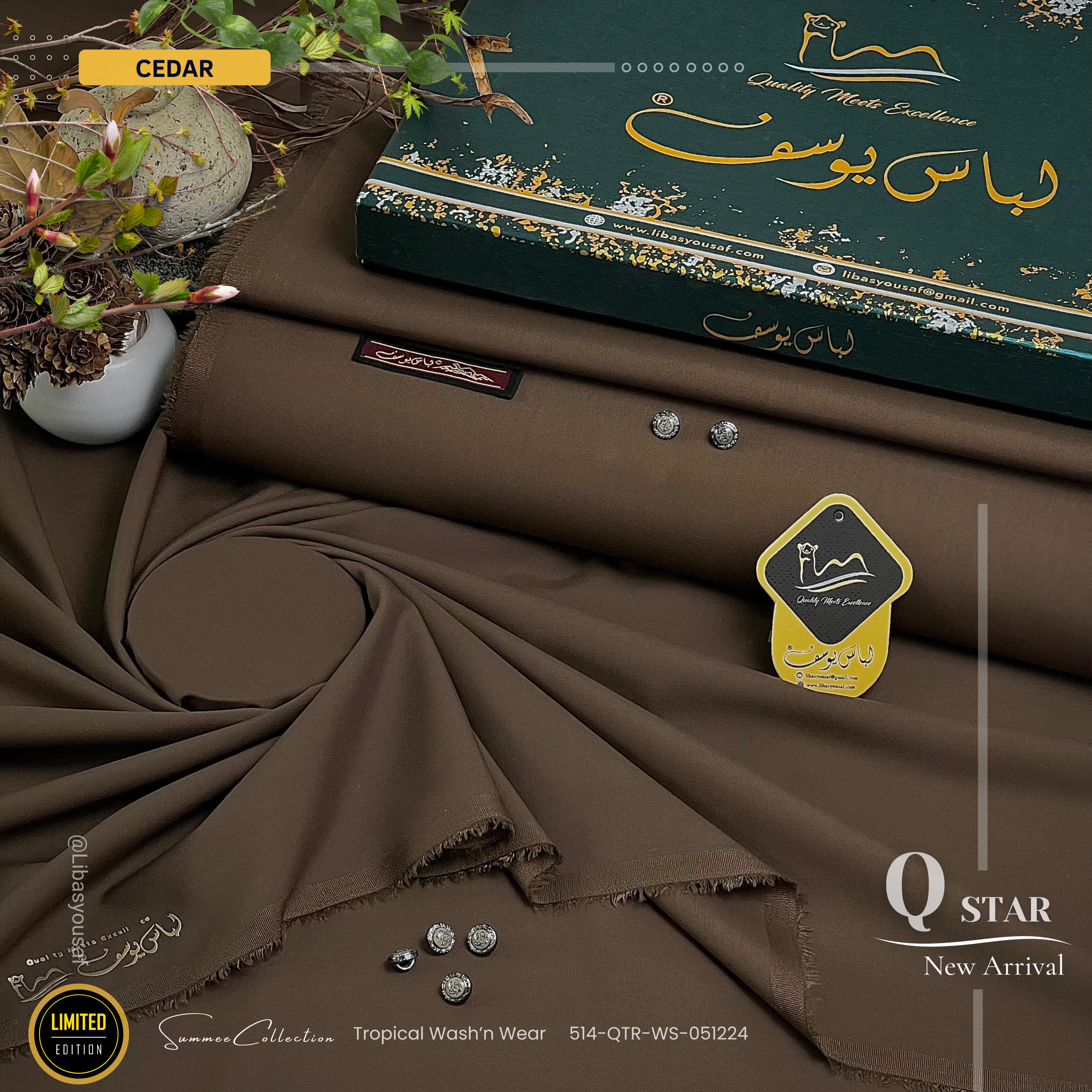 Q Star Wash & Wear Summer ( Unstitched ) ( CEDAR )