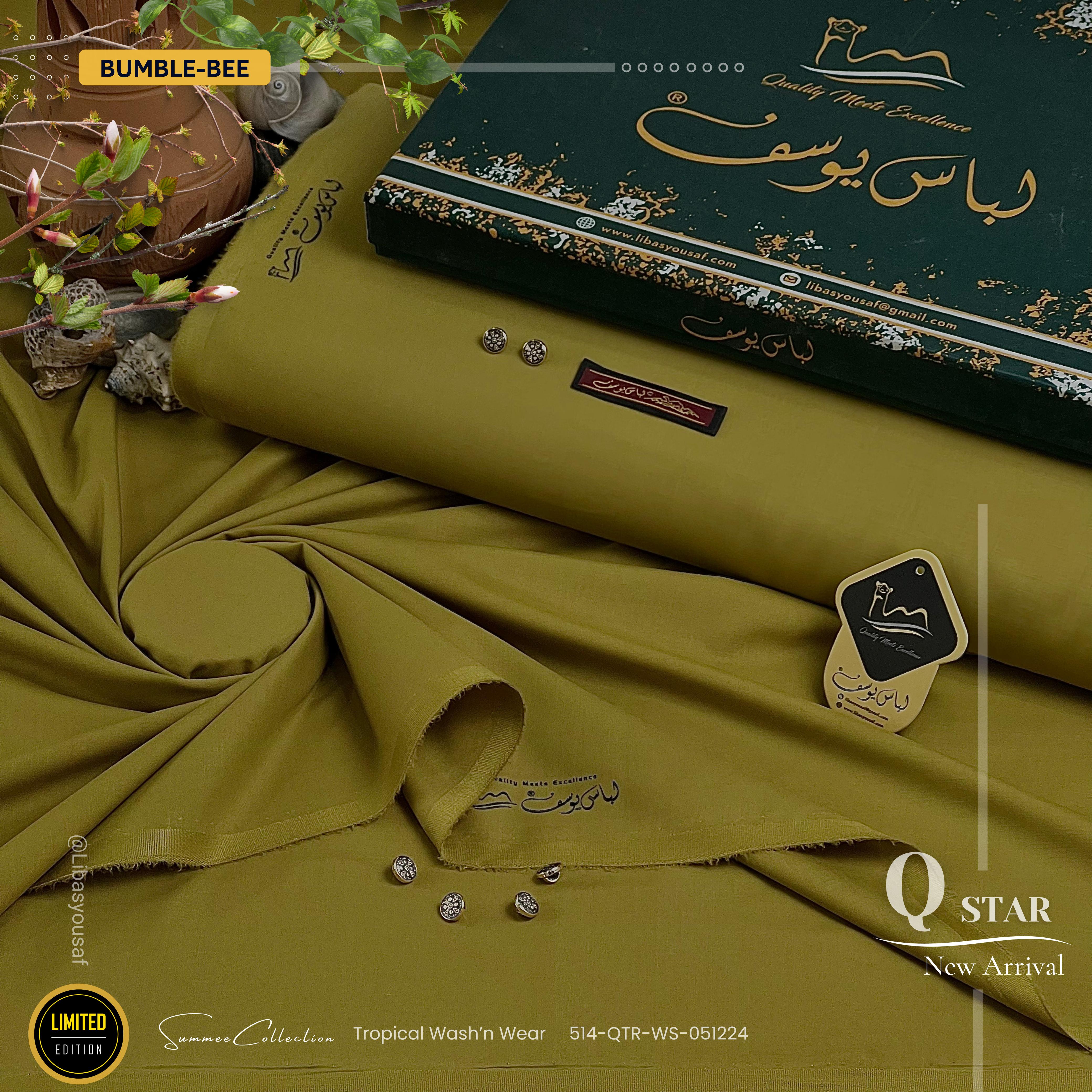 Q Star Wash & Wear Summer ( Unstitched ) ( BUMBLE BEE )