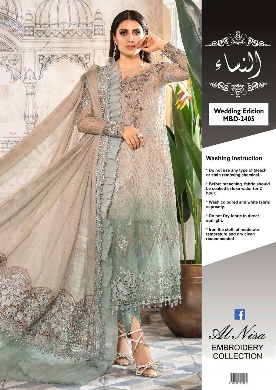 ALNISA ⏐ CHIFFON ⏐ EMBELLISH HAND  EMBROIDERED ⏐ SEQUENCE WORK