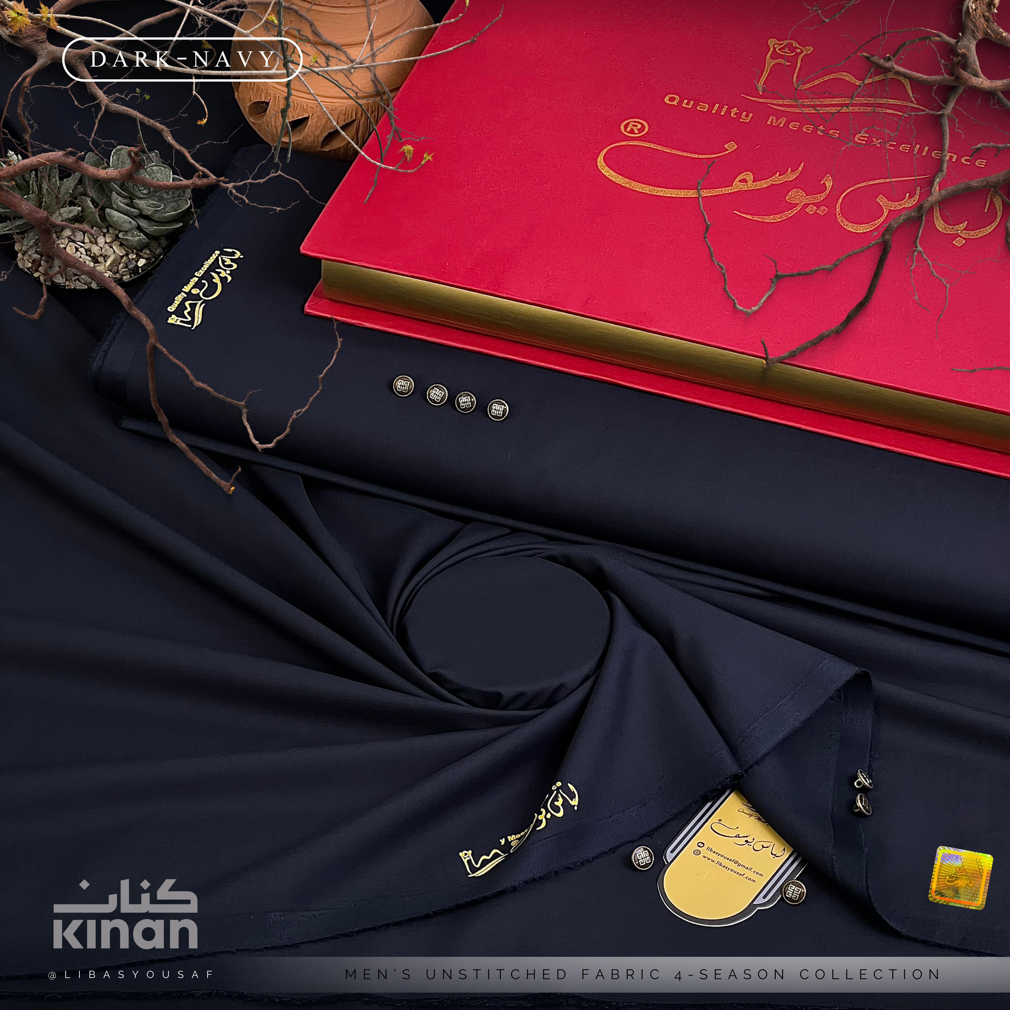 Premium Kinan | Crafted by Libas e Yousaf | Wash & Wear | Four Season | Dark Navy