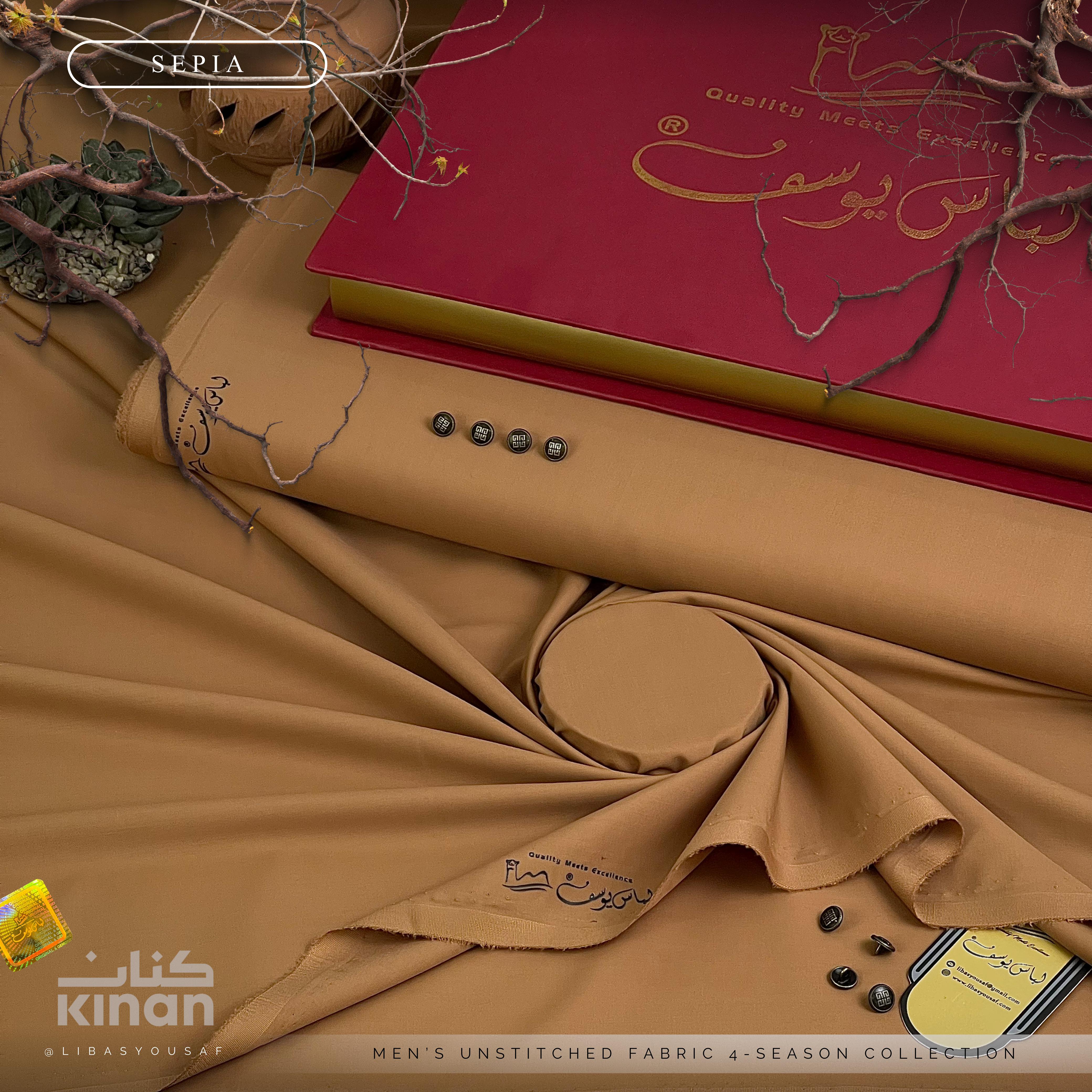 Premium Kinan | Crafted by Libas e Yousaf | Wash & Wear | Four Season | Sepia